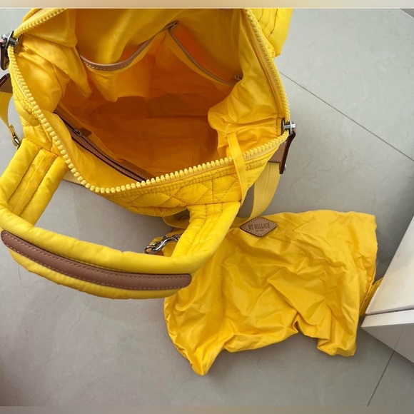 MZ Wallace Yellow Quilted Small Deluxe Sutton Women's Crossbody Bag - Picture 5 of 11